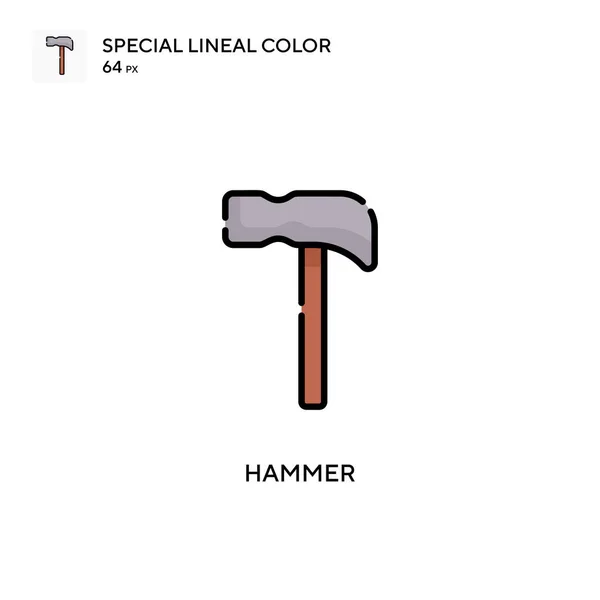 Hammer Special Lineal Color Vector Icon 디자인 모바일 — 스톡 벡터