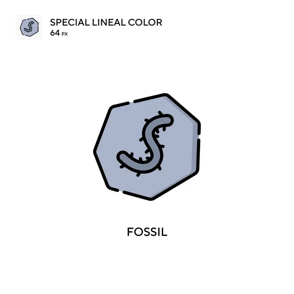 化石特殊線状カラーベクトルアイコン WebモバイルUi要素のイラストシンボルデザインテンプレート — ストックベクタ