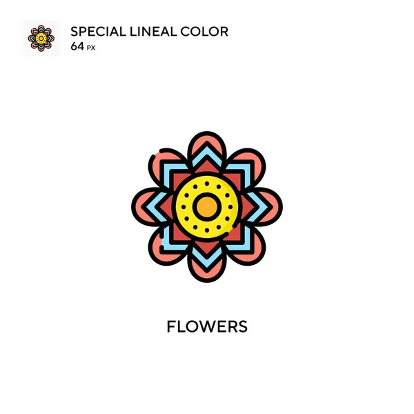 Квіти Спеціальний Лінійний Колір Вектор Значок Шаблон Дизайну Символів Ілюстрації — стоковий вектор