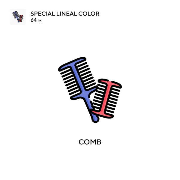 Peine Icono Especial Vector Color Lineal Plantilla Diseño Símbolo Ilustración — Archivo Imágenes Vectoriales