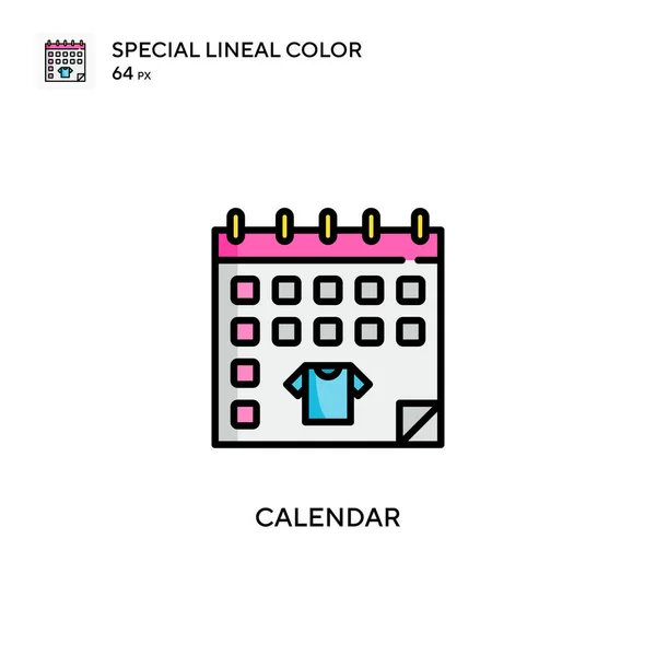 Kalendář Speciální Lineární Barevný Vektor Ikony Šablona Návrhu Symbolu Ilustrace — Stockový vektor