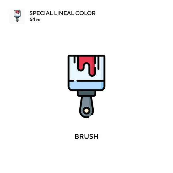 Brush Special Lineal Color Vector Icon Illustration Symbol Design Template — Stock Vector