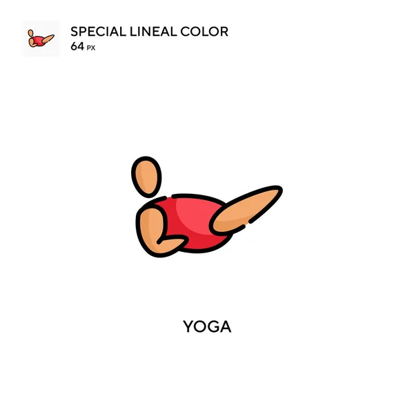 Yoga Spécial Lineal Icône Vectorielle Couleur Modèle Conception Symbole Illustration — Image vectorielle