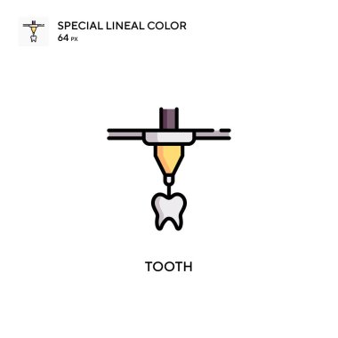 Diş Özel Çizgisel Renk Vektörü simgesi. Web mobil UI ögesi için resimleme sembolü tasarım şablonu.