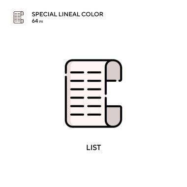 Özel doğrusal renk vektör simgesini listele. Web mobil UI ögesi için resimleme sembolü tasarım şablonu.