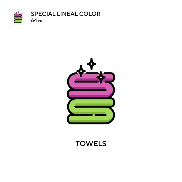 Towels Special Lineal Color Vector Icon Illustration Symbol Design Template — Stock Vector