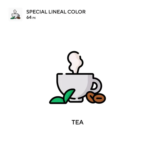 Tea Special Lineal Color Vector Icon Illustration Symbol Design Template — Stock Vector