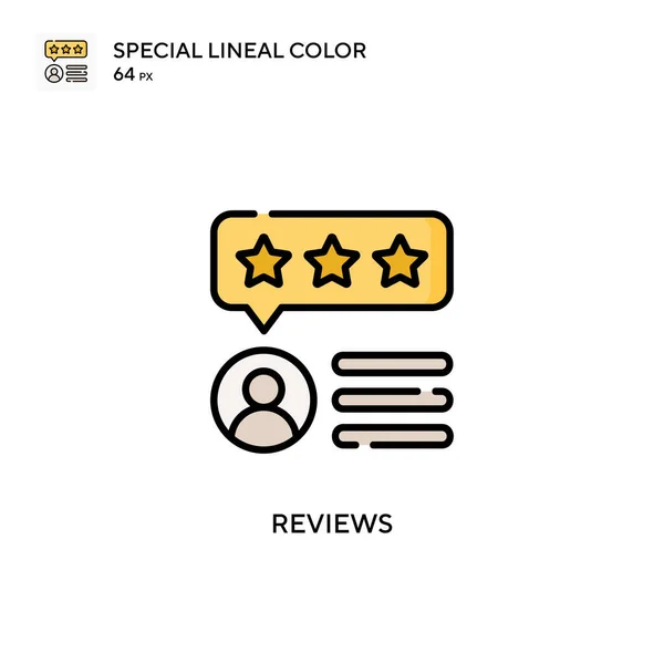 Recensioni Speciale Icona Vettoriale Colori Lineari Modello Disegno Simbolo Illustrazione — Vettoriale Stock