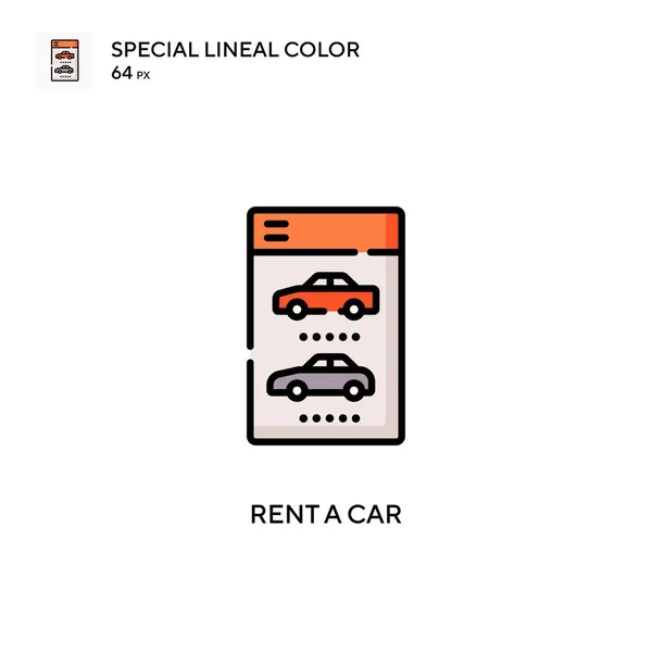 Alquilar Coche Especial Icono Vector Color Lineal Plantilla Diseño Símbolo — Archivo Imágenes Vectoriales