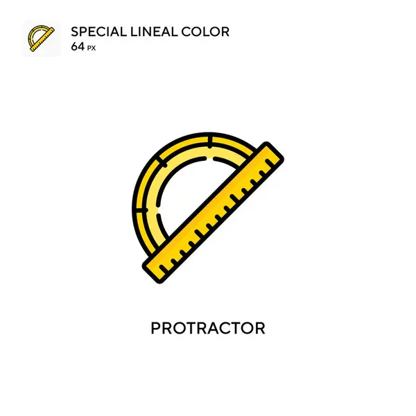 Protractor Ícone Vetorial Cor Linear Especial Modelo Design Símbolo Ilustração — Vetor de Stock