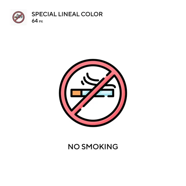 Non Fumare Speciale Icona Vettoriale Colore Lineare Modello Disegno Simbolo — Vettoriale Stock
