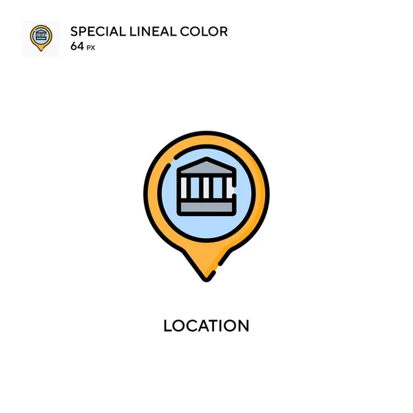 Ubicación Icono Especial Vector Color Lineal Plantilla Diseño Símbolo Ilustración — Archivo Imágenes Vectoriales