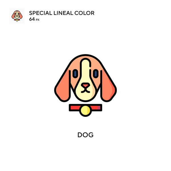 Pies Specjalna Ikona Wektora Koloru Linii Ilustracja Szablonu Projektu Symbolu — Wektor stockowy
