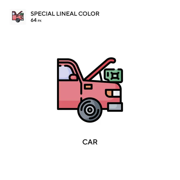 Coche Icono Especial Vector Color Lineal Plantilla Diseño Símbolo Ilustración — Vector de stock