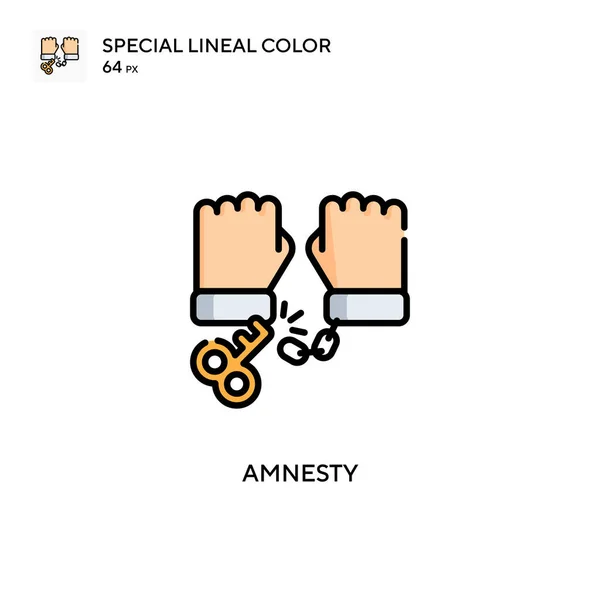 Amnesty Special Lineal Color Vector Icon Illustration Symbol Design Template — Stock Vector