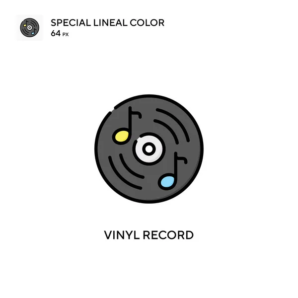 Vinylskiva Speciell Linjal Färg Vektor Ikon Illustration Symbol Design Mall — Stock vektor