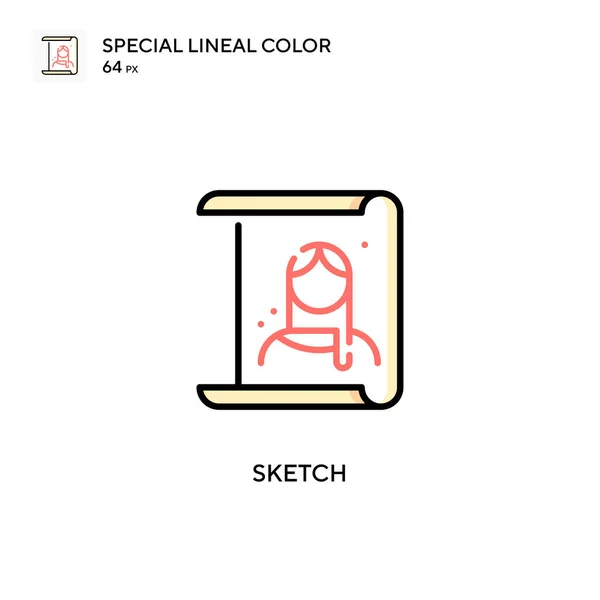 Sketch Icono Especial Vector Color Lineal Plantilla Diseño Símbolo Ilustración — Vector de stock