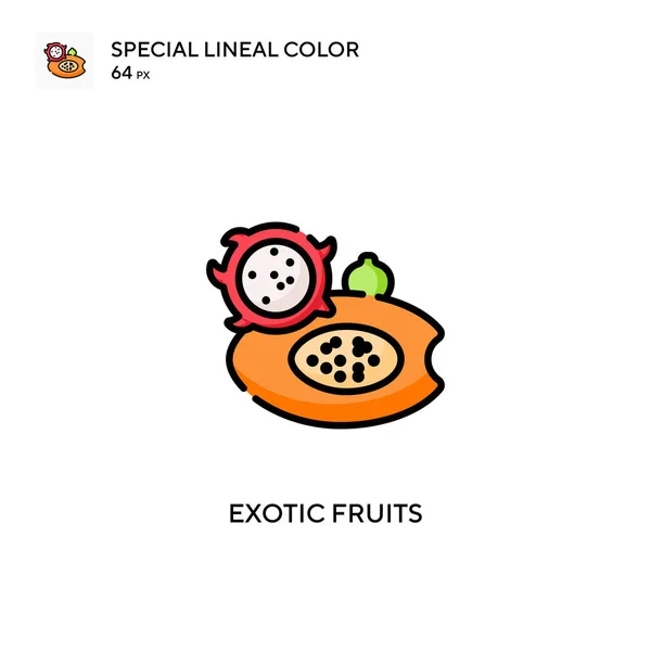 Frutas Exóticas Icono Especial Vector Color Lineal Plantilla Diseño Símbolo — Archivo Imágenes Vectoriales