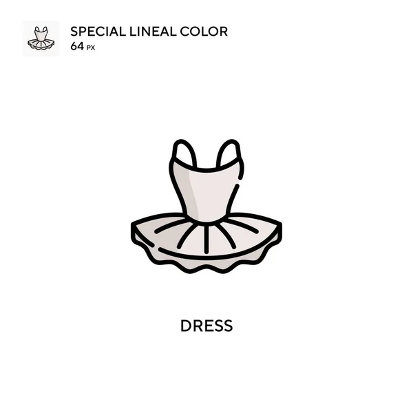 Vestido Ícone Vetorial Cor Linear Especial Modelo Design Símbolo Ilustração — Vetor de Stock