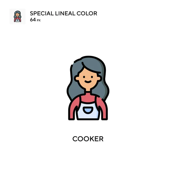 Cooker Ειδική Lineal Χρώμα Διάνυσμα Εικονίδιο Πρότυπο Σχεδίασης Συμβόλων Εικονογράφησης — Διανυσματικό Αρχείο