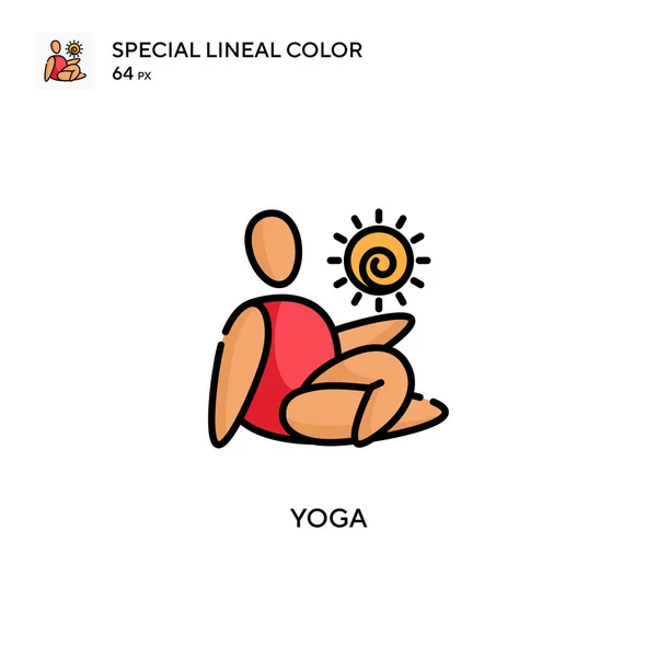 Yoga Icono Especial Vector Color Lineal Plantilla Diseño Símbolo Ilustración — Archivo Imágenes Vectoriales