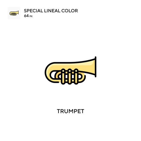 Trompet Speciale Lijnkleur Vector Icoon Illustratie Symbool Ontwerp Sjabloon Voor — Stockvector