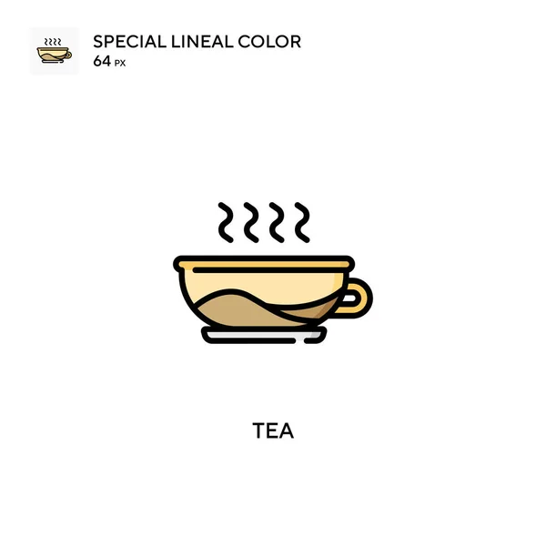 Tea Special Lineal Color Vector Icon 디자인 모바일 — 스톡 벡터