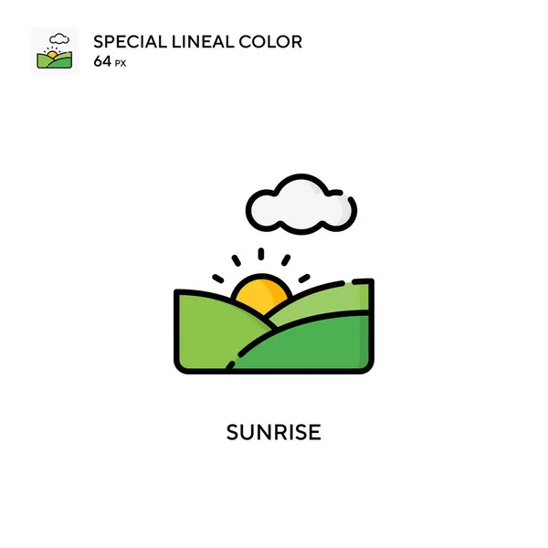 Sunrise Special Lineal Color Vector Icon Illustration Symbol Design Template — Stock Vector