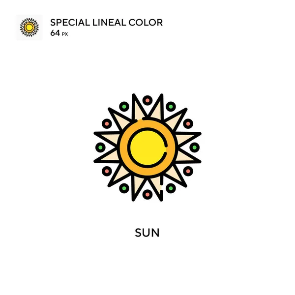 Sun Special Lineal Color Vector Icon Illustration Symbol Design Template — Stock Vector