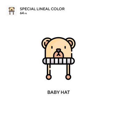 Bebek şapkası özel doğrusal renk vektör simgesi. Web mobil UI ögesi için resimleme sembolü tasarım şablonu.