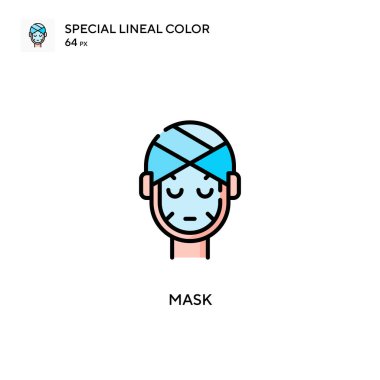 Maske Özel Doğrusal Renk Vektörü simgesi. Web mobil UI ögesi için resimleme sembolü tasarım şablonu.