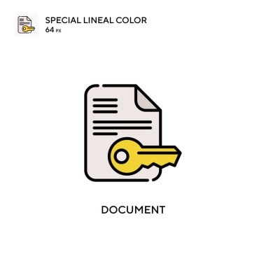Belge Özel Doğrusal Renk Vektörü simgesi. Web mobil UI ögesi için resimleme sembolü tasarım şablonu.