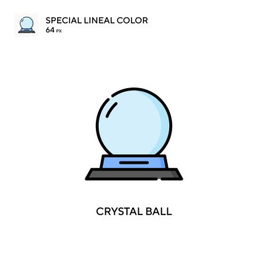 Kristal küre özel doğrusal renk vektör simgesi. Web mobil UI ögesi için resimleme sembolü tasarım şablonu.