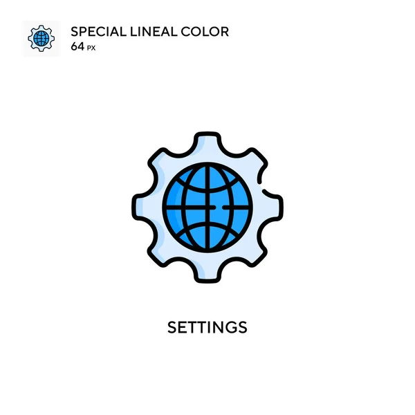 Settings Special Lineal Color Vector Icon Illustration Symbol Design Template — Stock Vector