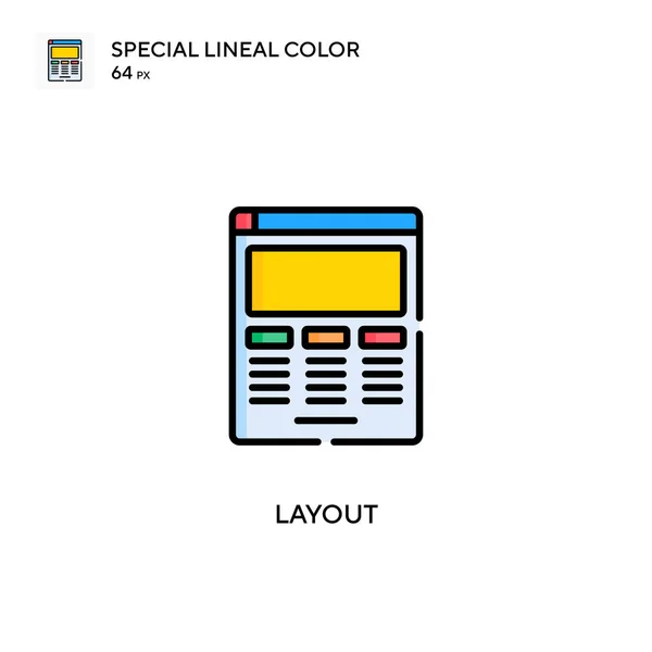 Διάταξη Ειδικό Γραμμικό Εικονίδιο Διανύσματος Χρωμάτων Πρότυπο Σχεδίασης Συμβόλων Εικονογράφησης — Διανυσματικό Αρχείο