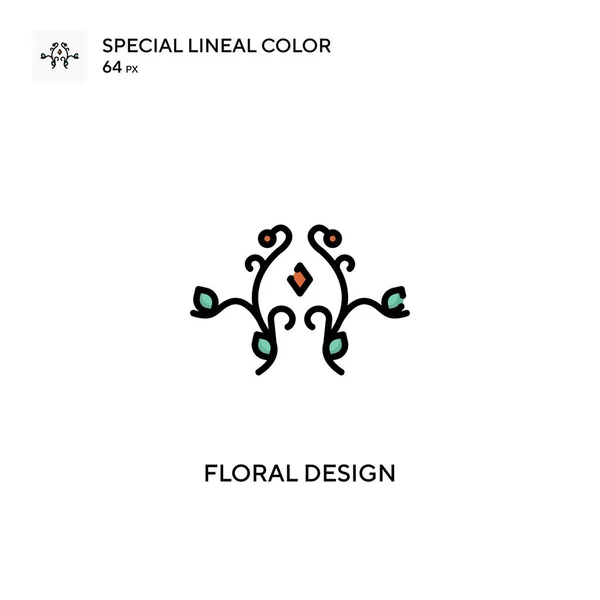 Conception Florale Icône Vectorielle Couleur Linéaire Spéciale Modèle Conception Symbole — Image vectorielle