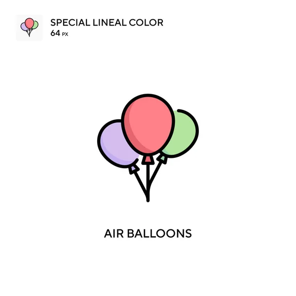 Globos Aire Icono Especial Vector Color Lineal Plantilla Diseño Símbolo — Vector de stock