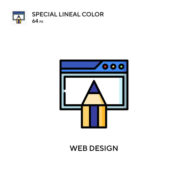 Diseño Web Icono Especial Vector Color Lineal Plantilla Diseño Símbolo — Vector de stock