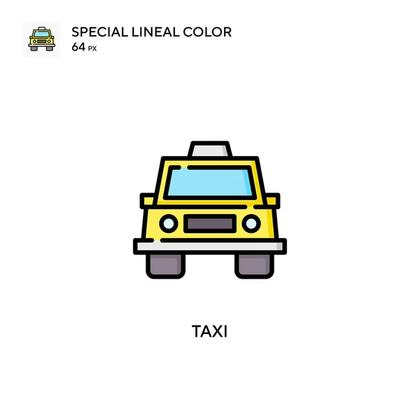 Значок Специального Линейного Вектора Такси Шаблон Оформления Символов Иллюстрации Веб — стоковый вектор