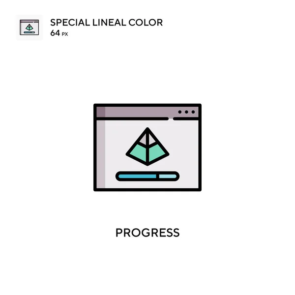 Progreso Icono Especial Vector Color Lineal Plantilla Diseño Símbolo Ilustración — Archivo Imágenes Vectoriales