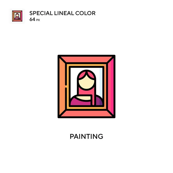 Malerei Spezielles Lineares Farbvektorsymbol Illustration Symbol Design Vorlage Für Web — Stockvektor