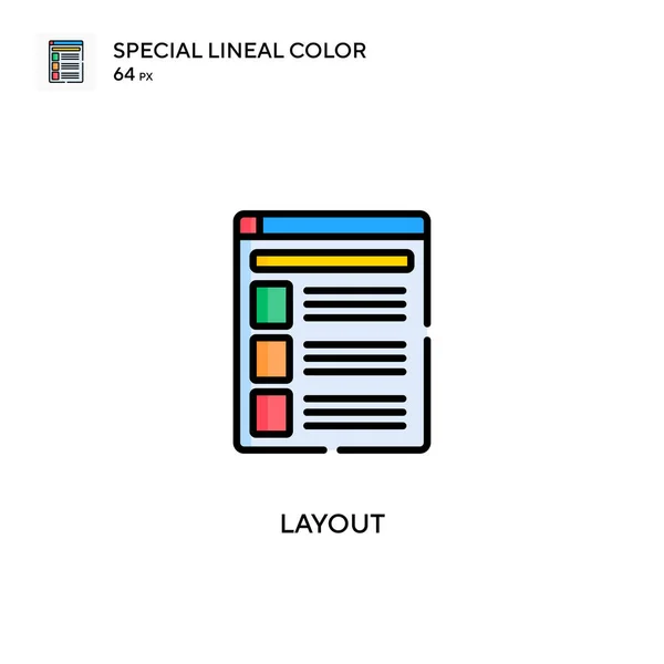 Layout Special Lineal Color Vector Icon Illustration Symbol Design Template — Stock Vector