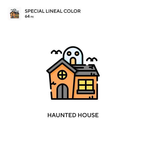 Haunted House Special Lineal Color Vector Icon Illustration Symbol Design — Stock Vector