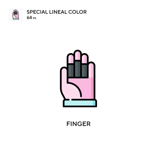 Finger Special Lineal Color Vector Icon Illustration Symbol Design Template — Stock Vector