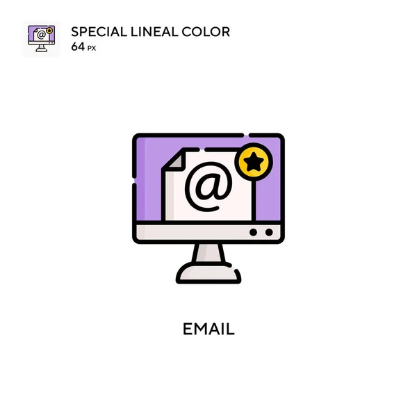 Email Icono Especial Vector Color Lineal Plantilla Diseño Símbolo Ilustración — Archivo Imágenes Vectoriales