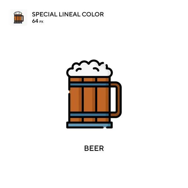 Пиво Спеціальний Лінійний Колір Вектор Значок Шаблон Дизайну Символів Ілюстрації — стоковий вектор