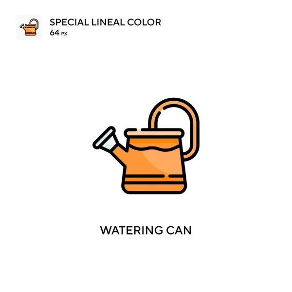 Watering Blik Speciale Lijnkleur Vector Pictogram Illustratie Symbool Ontwerp Sjabloon — Stockvector