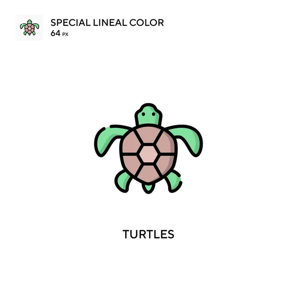 Turtles Special Lineal Color Vector Icon Illustration Symbol Design Template — Stock Vector