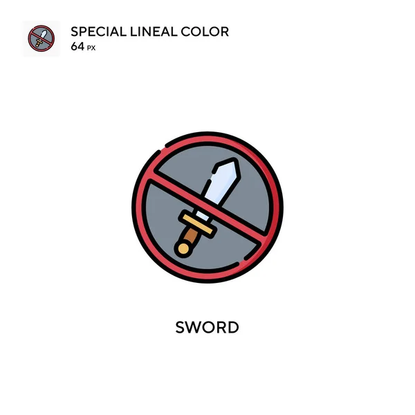 Sword Special Lineal Color Vector Icon 디자인 모바일 — 스톡 벡터