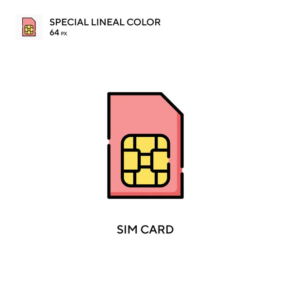 Sim Card 스페셜 아이콘 디자인 모바일 — 스톡 벡터